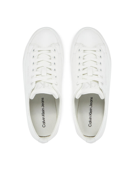 Calvin Klein Jeans Calvin Klein Jeans Laisvalaikio batai Vulc Flatform Low Mg Lth YW0YW01771 Balta
