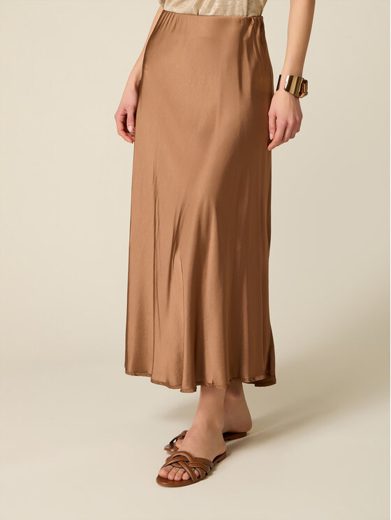 Oltre Oltre Spódnica maxi 1065J000292N012 Brązowy A-Line Fit