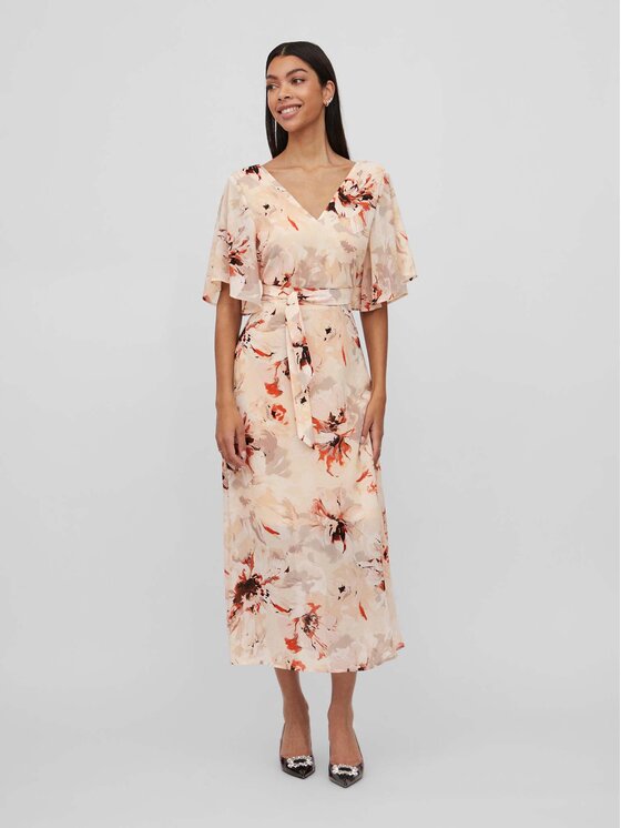 Vila Vila Kleid für den Alltag Karin 14083207 Beige Regular Fit