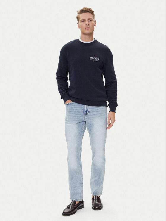 Tommy Hilfiger Tommy Hilfiger Bluza Stacked MW0MW39376 Granatowy Regular Fit