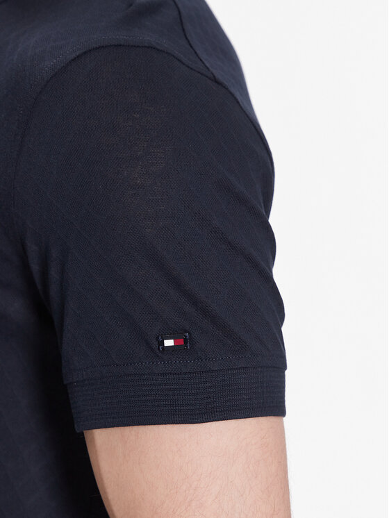 Tommy Hilfiger Tommy Hilfiger Polo särk Tonal Geo Structure MW0MW30760 Tumesinine Regular Fit