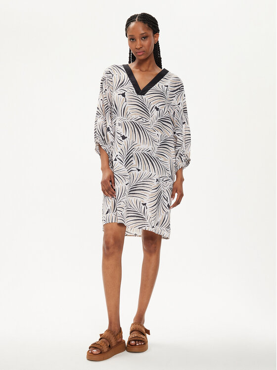 Selmark Selmark Rochie de vară BK795 Bej Regular Fit