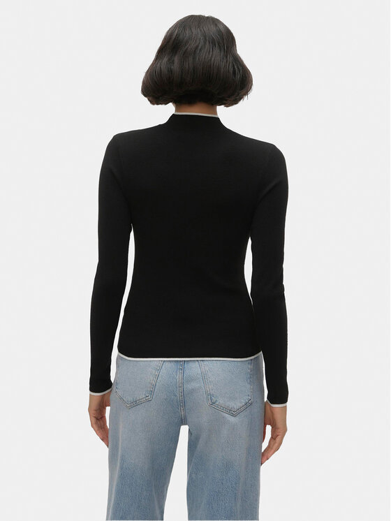 Vero Moda Vero Moda Πουλόβερ Flouncy 10299604 Μαύρο Slim Fit