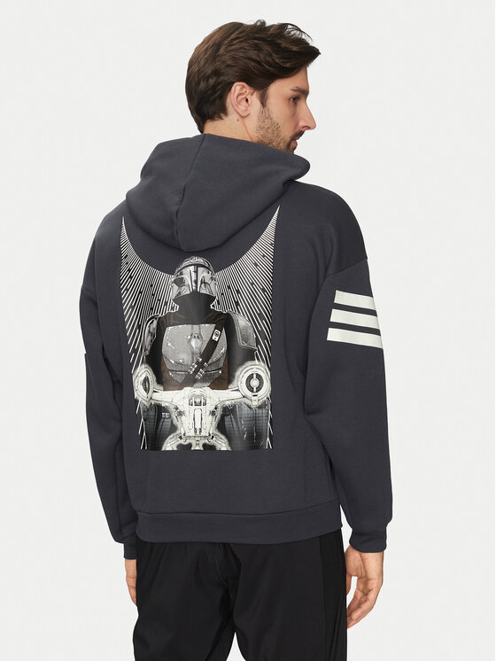 adidas adidas Majica dugih rukava Star Wars The Mandalorian™ JI5720 Siva Regular Fit