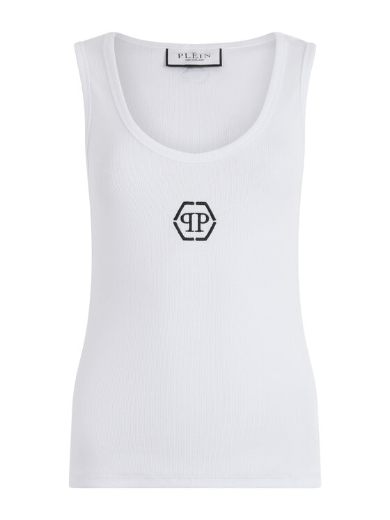PHILIPP PLEIN PHILIPP PLEIN Tank top 9251 Biały Skin Tight Fit