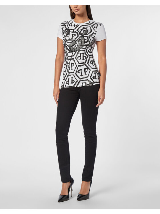 PHILIPP PLEIN PHILIPP PLEIN T-shirt 14753 Bianco Skin Tight Fit