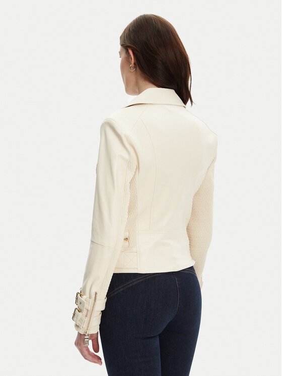 Guess Guess Jakna od imitacije kože W4YL33 K8S30 Écru Regular Fit