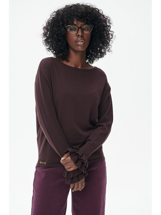 blue shadow blue shadow Sweter Daxy Brązowy Regular Fit