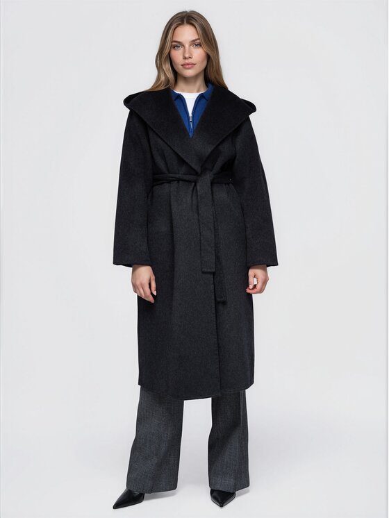 Ombre Ombre Płaszcz przejściowy OW-CT-E0036 Czarny Regular Fit