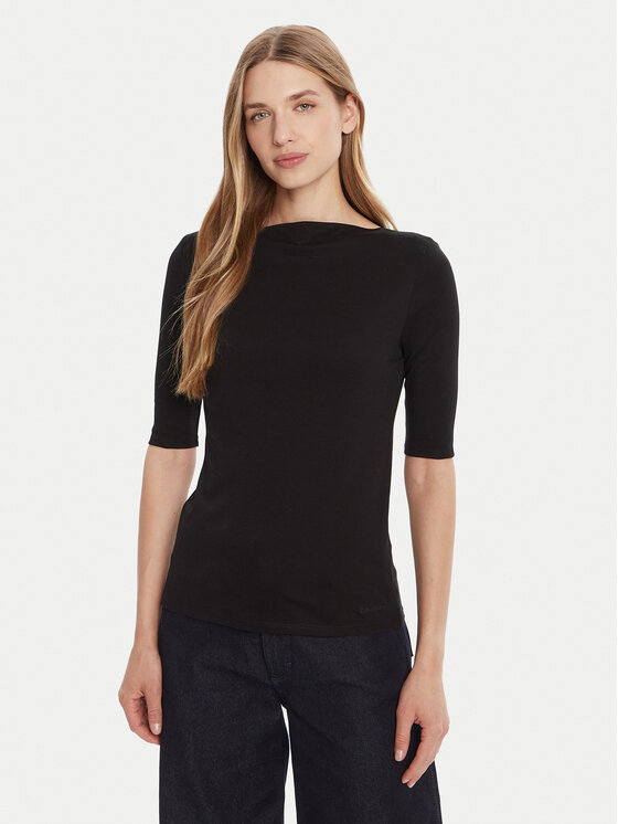 Calvin Klein Bluzka LV044C217G Czarny Slim Fit