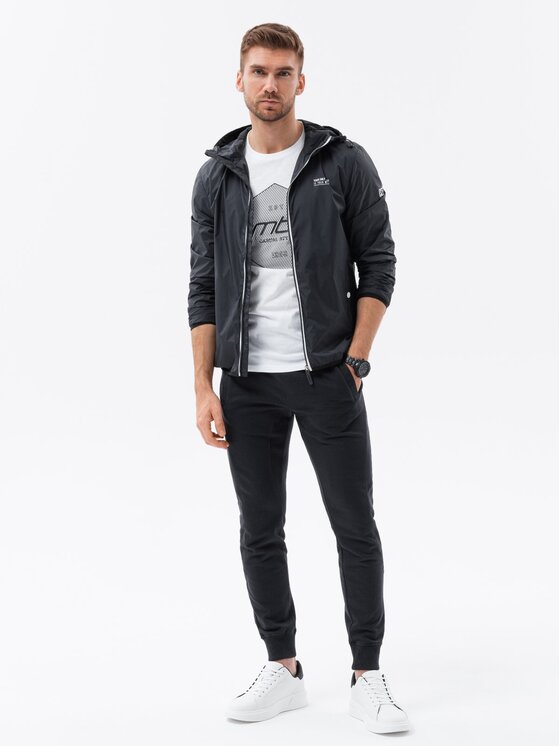 Ombre Ombre Bunda pro přechodné období OM-JANP-0110 Černá Regular Fit