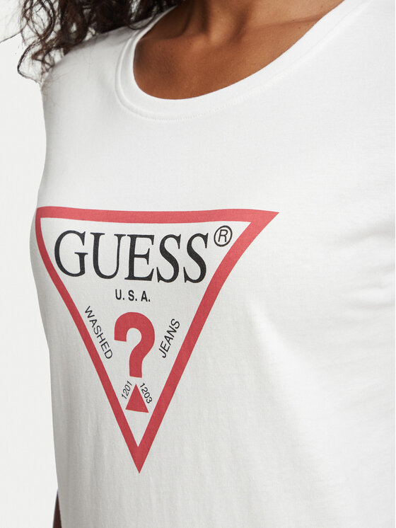Guess Guess T-Shirt W1YI1B I3Z14 Biały Slim Fit