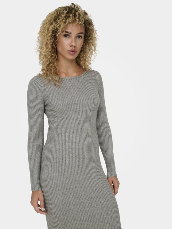 ONLY ONLY Úpletové šaty Katia 15324649 Šedá Slim Fit