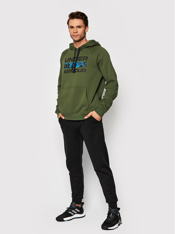 Under Armour Under Armour Bluza Ua Rival Signature 1366363 Zielony Relaxed Fit