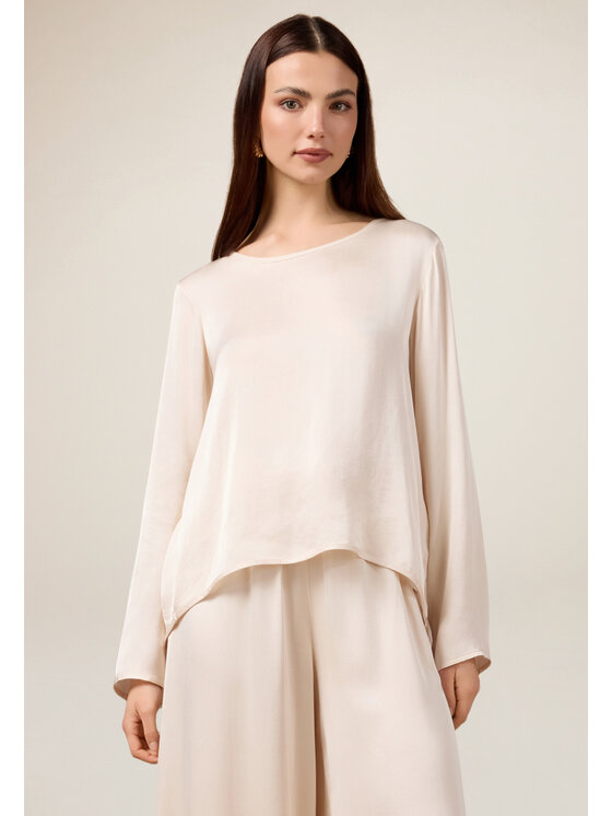 Oltre Oltre Blusa 2478R003041N002 Bianco A-Line Fit