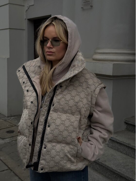 Magda Matyja Magda Matyja Bezrękawnik ASPEN VEST BEIGE Beżowy Comfortable Fit