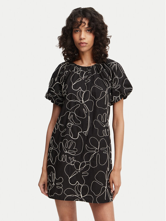 French Connection Rochie de zi Rhodes 719Q1 Negru Regular Fit