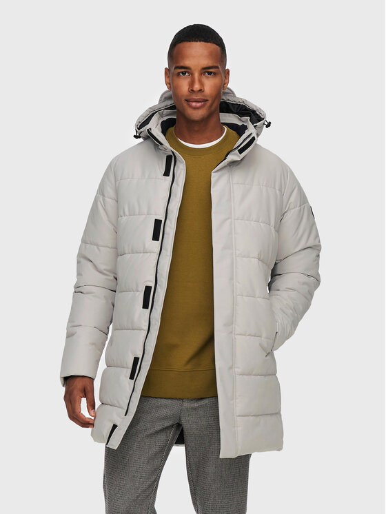 Only & Sons Zimné bundy Carl Long 22020156 Sivá Regular Fit