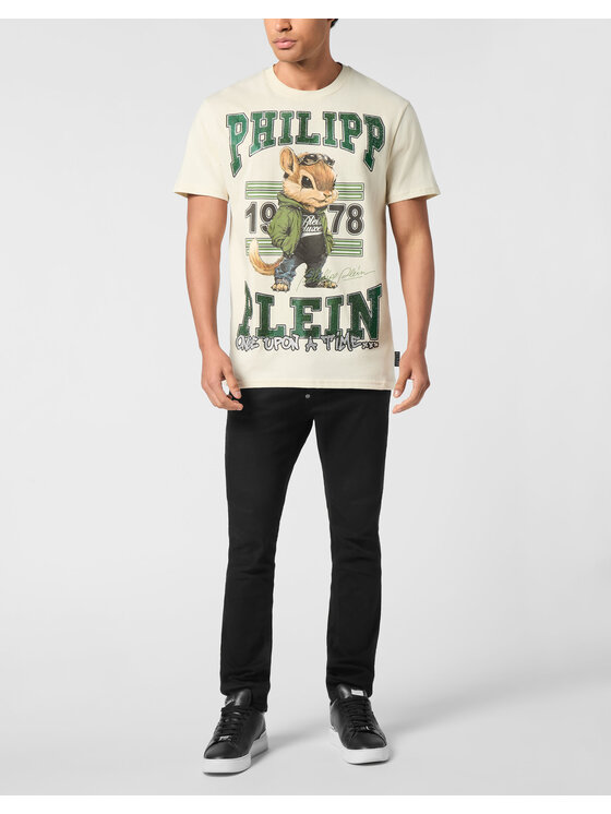 PHILIPP PLEIN PHILIPP PLEIN T-Shirt 26225 Beżowy Regular Fit