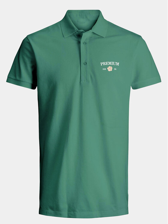 Jack & Jones Jack & Jones Тениска с яка и копчета Jprblaalfie 12259678 Зелен Regular Fit