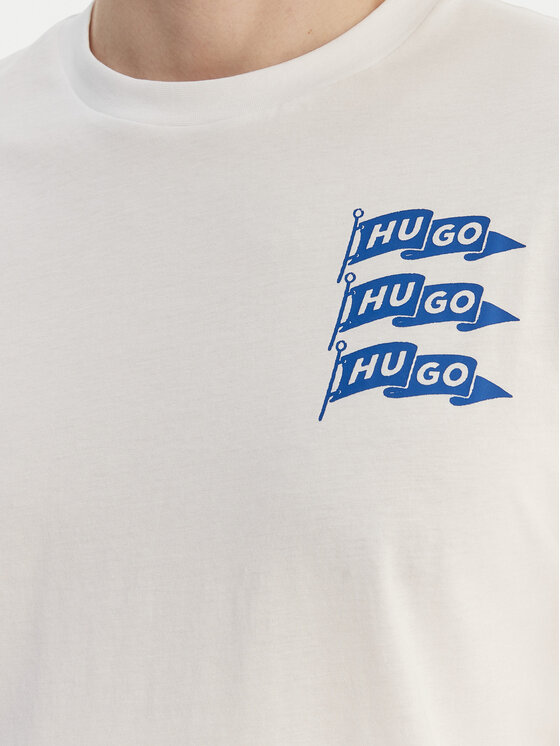 HUGO HUGO Marškinėliai Nalien 50560060 Balta Regular Fit