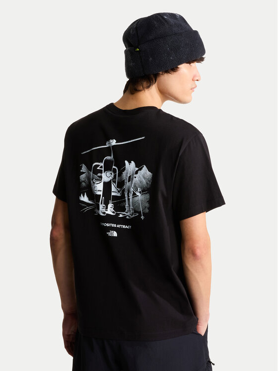 The North Face The North Face T-Shirt Opposites Attract NF0A8JAN Μαύρο Regular Fit