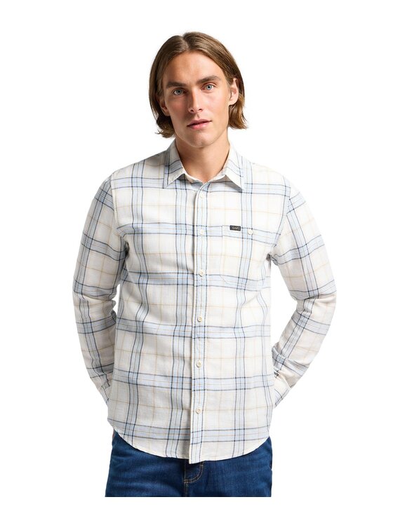 Lee Lee Koszula 112363901 Beżowy Regular Fit