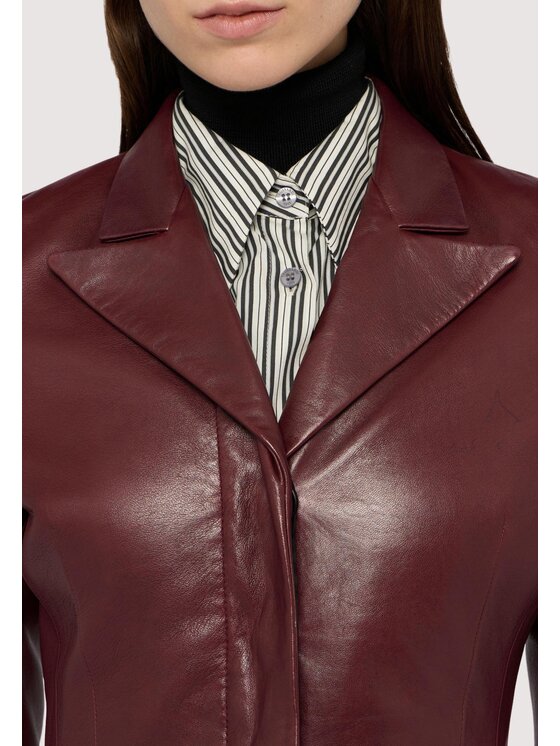 Trussardi Trussardi Giacca di pelle Q958A000394N036 Rosso Slim Fit