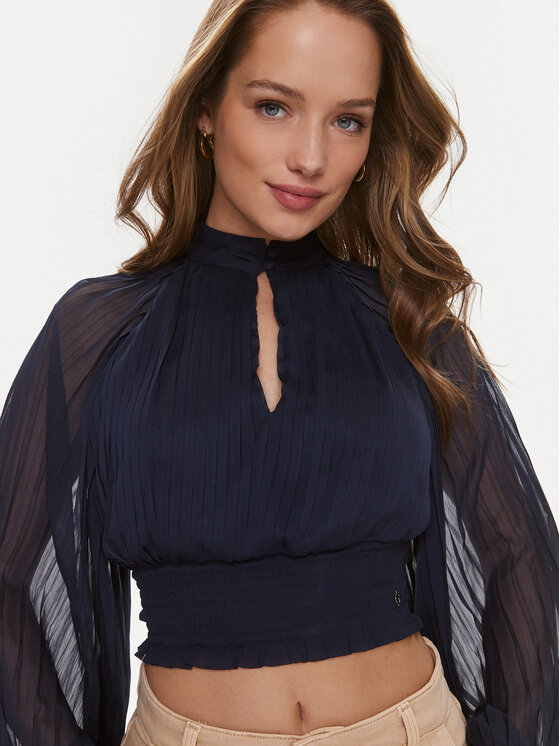Guess Guess Bluse Bianca W4RH69 WDW52 Dunkelblau Regular Fit