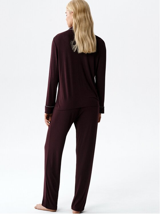 Atlantic Atlantic Piżama NLP-495-WINO długa Bordowy Regular Fit