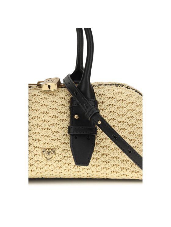 PINKO PINKO Torebka Beige Raffia Shoulder Beżowy