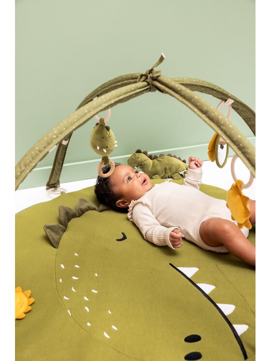 Trixie Baby Trixie Baby Mata dla dzieci Mata aktywizująca z pałąkiem - Dinozaur Zielony