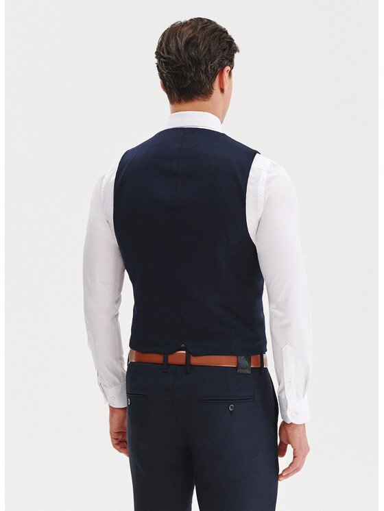 Pako Lorente Pako Lorente Kamizelka P25SF-8X-005 Granatowy Slim Fit