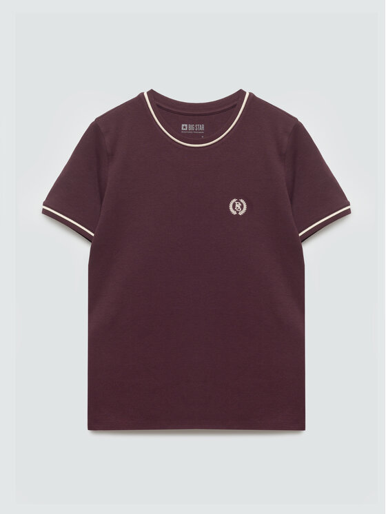 BIG STAR BIG STAR T-Shirt LEMOURE Bordowy Basic Fit