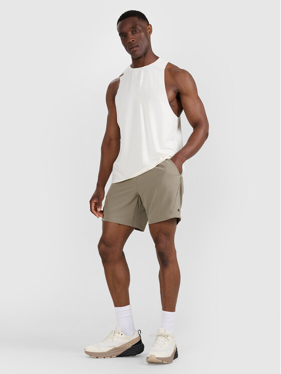 4F 4F Szorty sportowe TRAINING Khaki Regular Fit