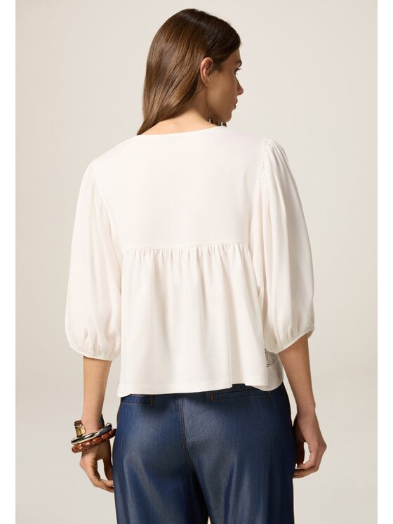 Oltre Oltre T-Shirt G391J004178N011 Biały Boxy Fit