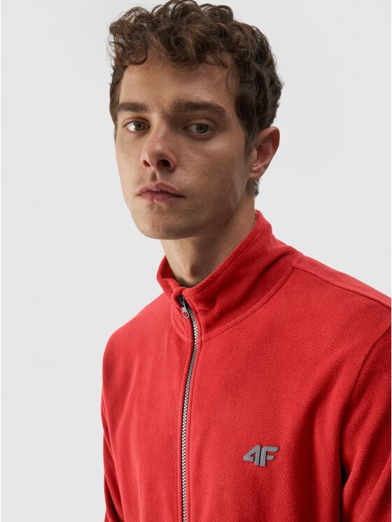 4F 4F Fleecová mikina 4FWMM00TFLEM289-60S Červená Regular Fit