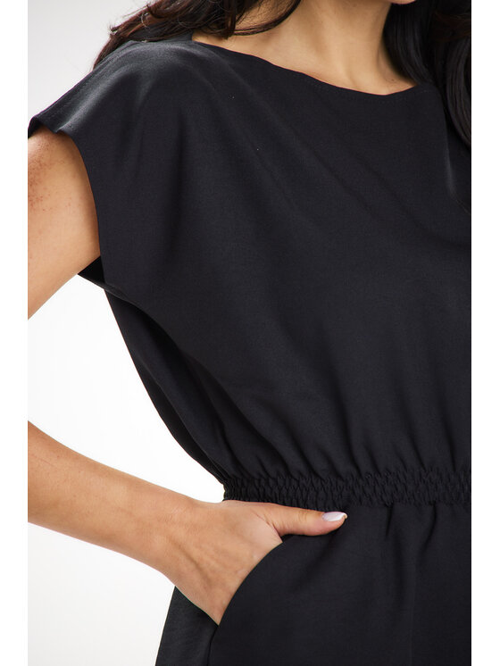 Awama Awama Sukienka letnia A646 Czarny Basic Fit
