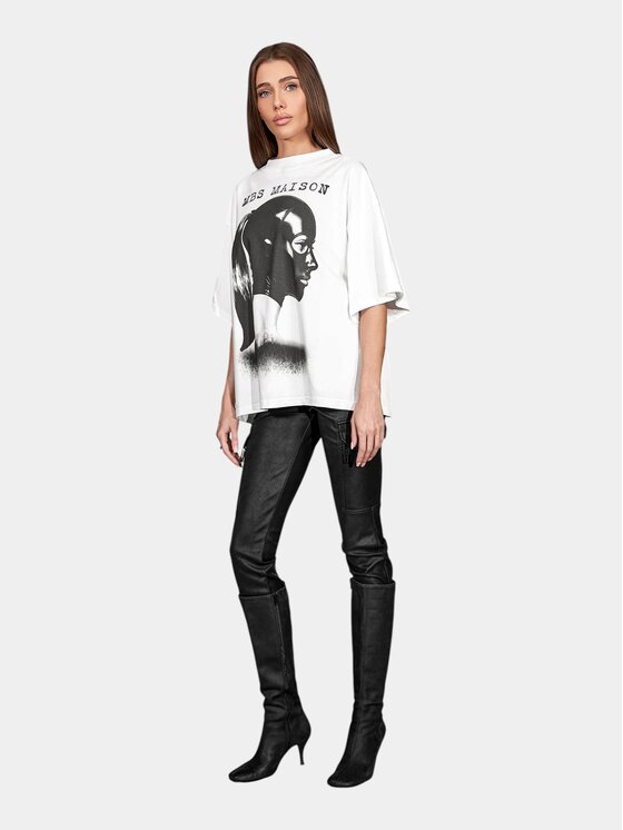 MADE BY SOCIETY MADE BY SOCIETY T-Shirt Mimesis - T28030 Biały Basic Fit