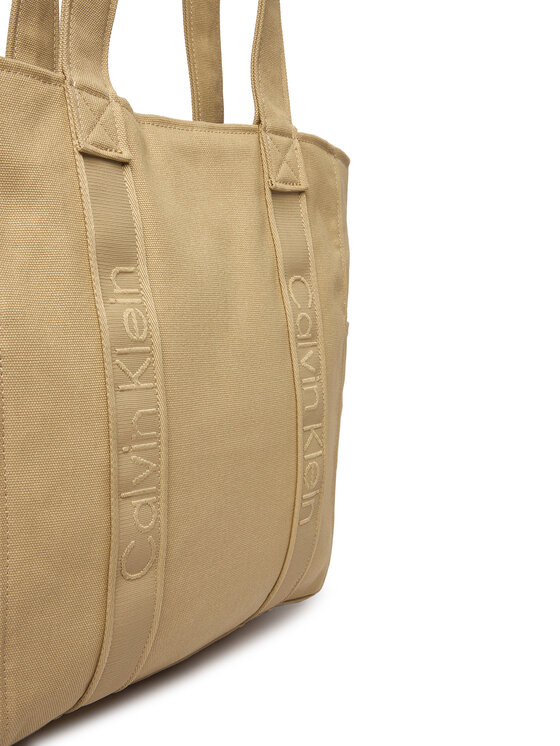 Calvin Klein Calvin Klein Torebka Webbing Strap Canvas Tote LV04F3463G Beżowy