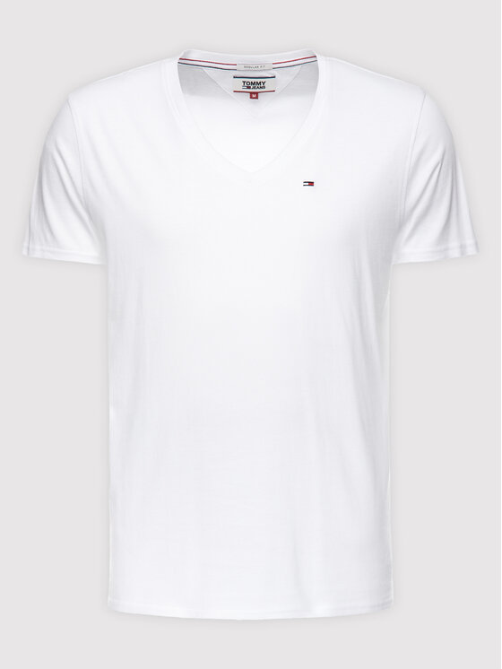 Tommy Jeans Tommy Jeans Tricou DM0DM04410 Alb Regular Fit