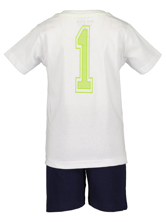Blue Seven Blue Seven Set tricou și pantaloni scurți 826019 X Alb Regular Fit
