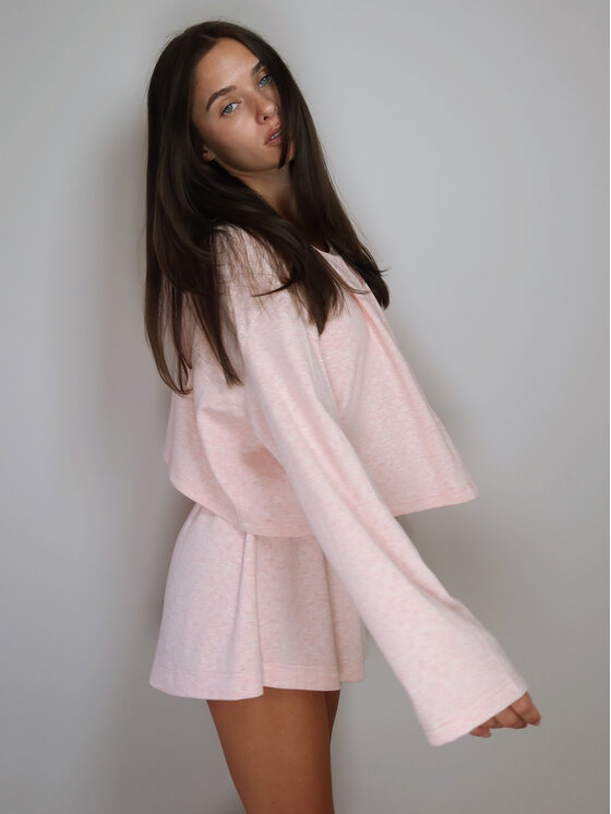 MissDenim MissDenim Bluza Pajama Overshirt Różowy jasny Regular Fit