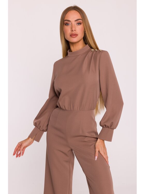 Made of Emotion Made of Emotion Kombinezon M879 Brązowy Modern Fit