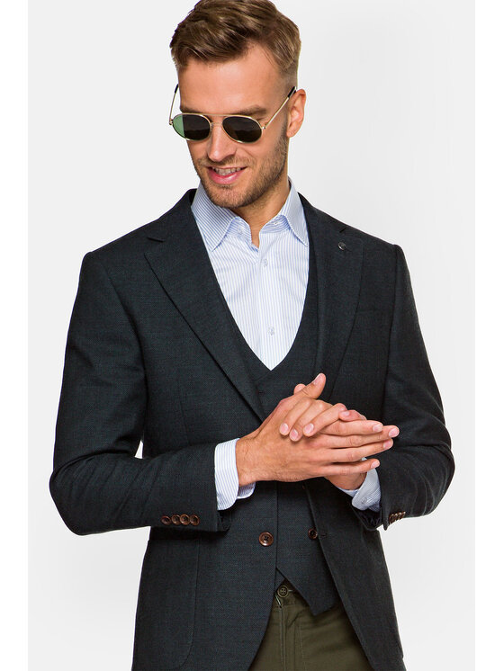 Lancerto Lancerto Marynarka Dalarna Zielony Regular Fit