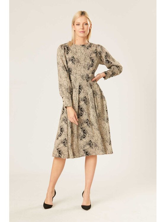 QUIOSQUE QUIOSQUE Každodenné šaty SOPHIA DRESS Béžová Regular Fit