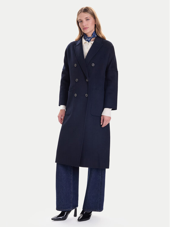 ViCOLO ViCOLO Palton de lână TF0001 Bleumarin Regular Fit