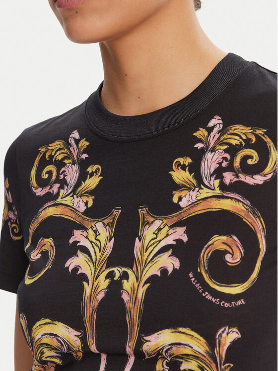Versace Jeans Couture Versace Jeans Couture Marškinėliai 78HAH6P8 Juoda Slim Fit