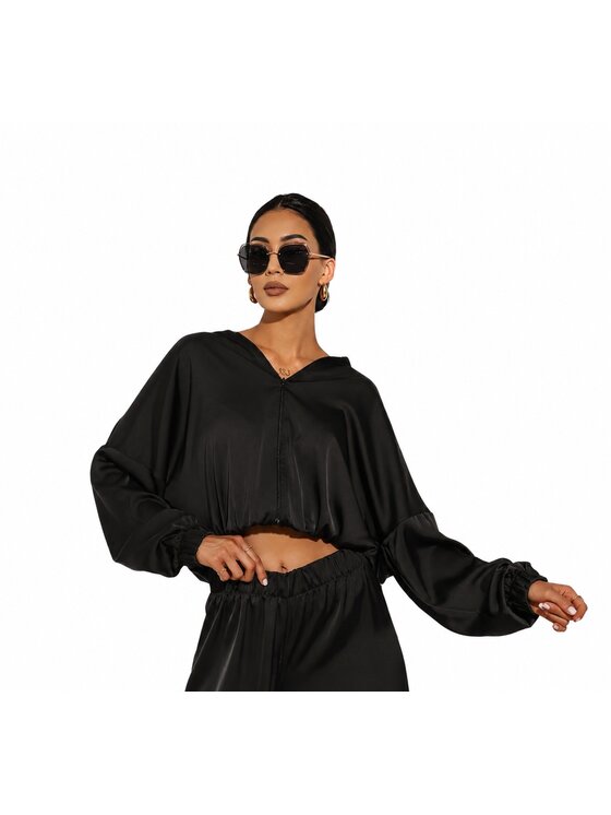 Agatha Studio Agatha Studio Komplet bluzka i spodnie A26LS-KA-K51 Czarny Regular Fit