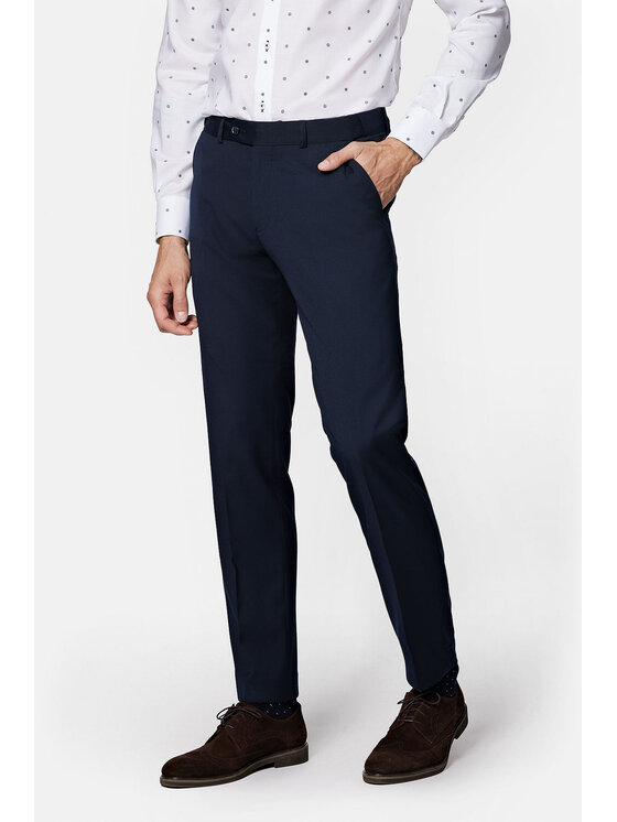Lancerto Lancerto Spodnie materiałowe Performance Mix SP073123000005 Granatowy Slim Fit